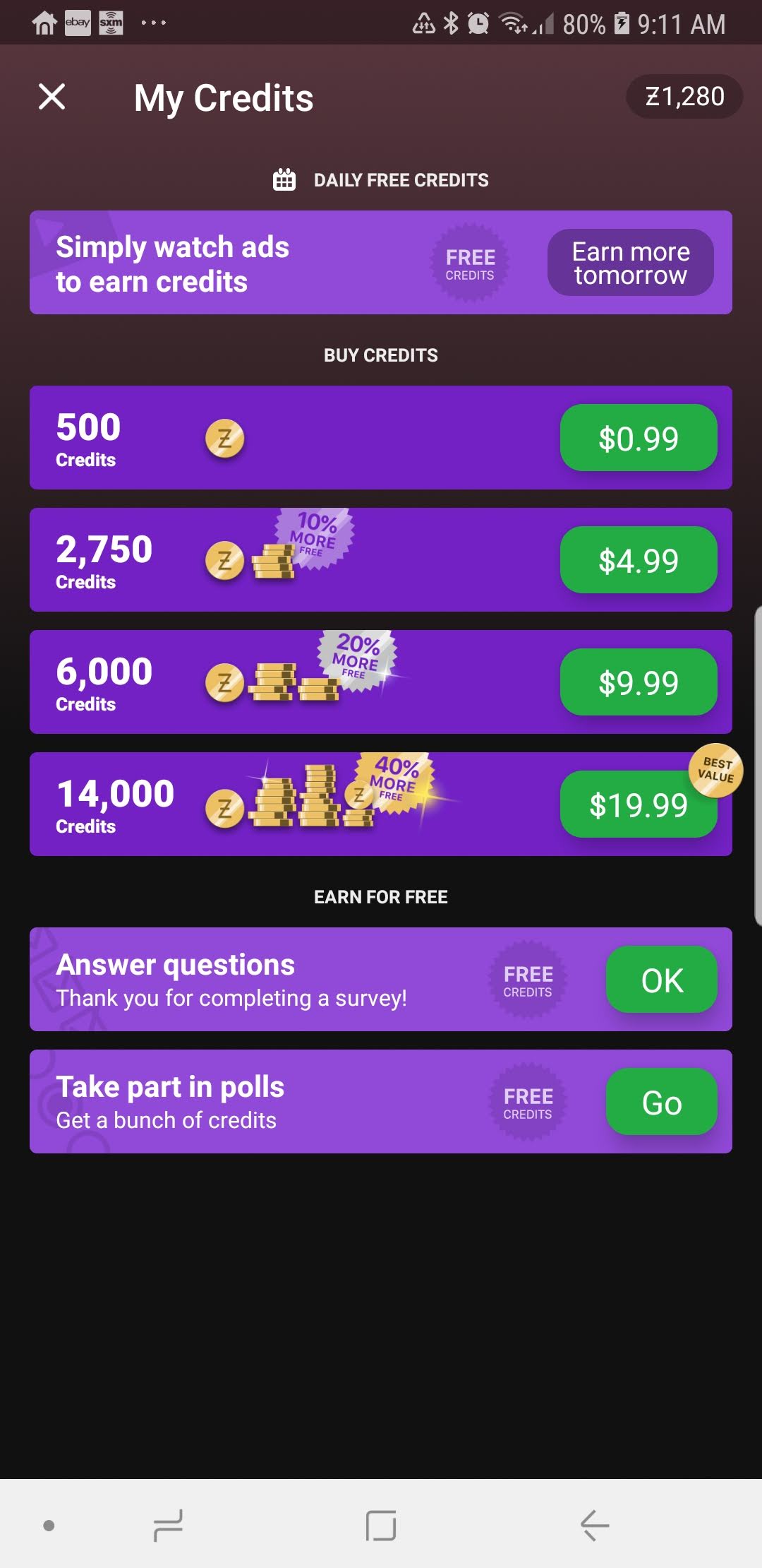 Earning Free Zedge Credits – Zedge Help Center